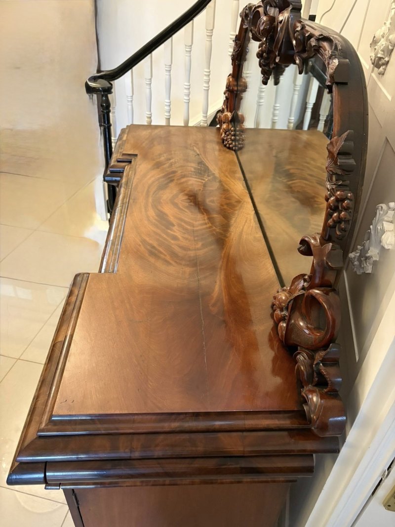 Outstanding Quality Antique Victorian Carved Mahogany Mirror Back Sideboard